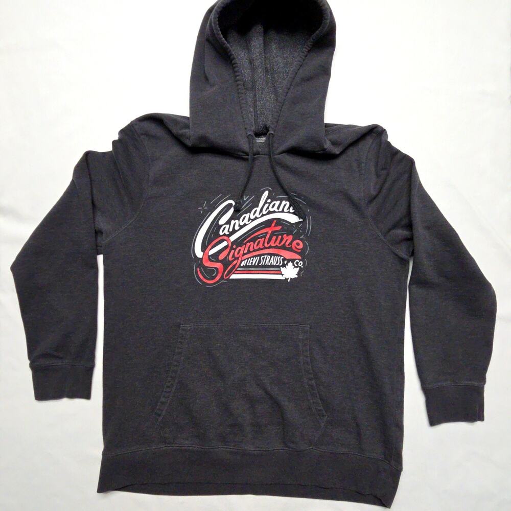 Levi Strauss Canadian Signature Hoodie Graphic Dark Gray Mens XL